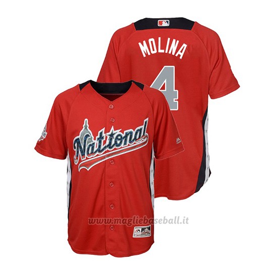 Maglia Baseball Bambino All Star Game Majestic Yadier Molina 2018 1ªRun Derby National League Rosso